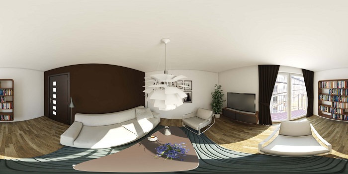 Wizualizacja 3D wnętrza 3 pokojowego mieszkania